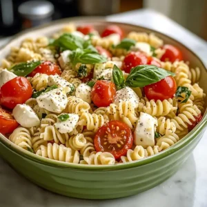 Hoher Protein Caprese Nudelsalat