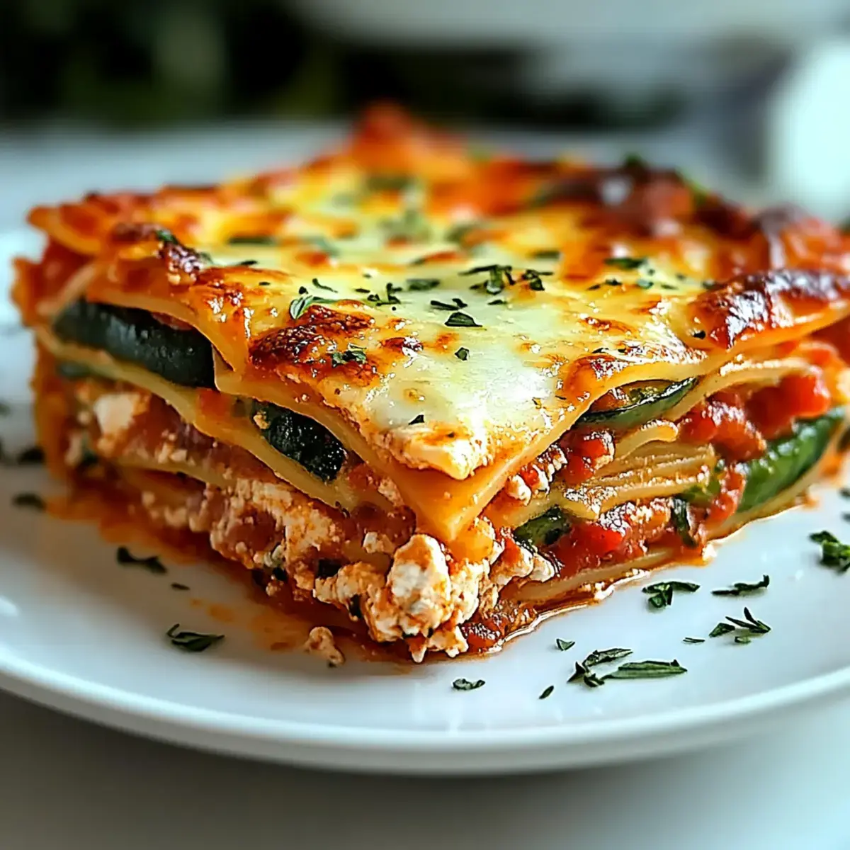 Hohe Protein Gemüse Lasagne für deinen Kuchentisch