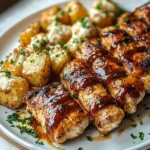 Honig BBQ Hyhnchen Knoblauch Parmesan Kartoffeln
