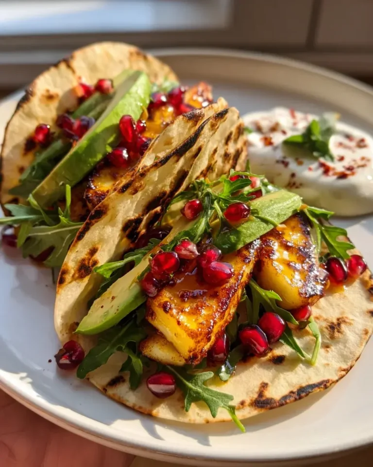 Hot Honey Halloumi Minz-Tacos