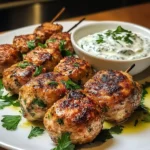 Hyhnchen Kofta mit Knoblauch Joghurt Sauce