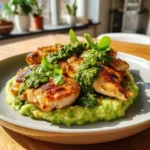 Hyhnchen Medaillons Byrlauch Pesto Erbsen Kartoffel Pyree