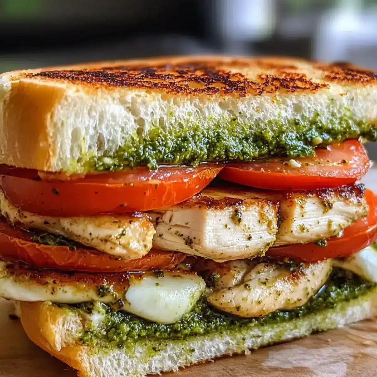 Hähnchen Pesto Sandwich Rezept