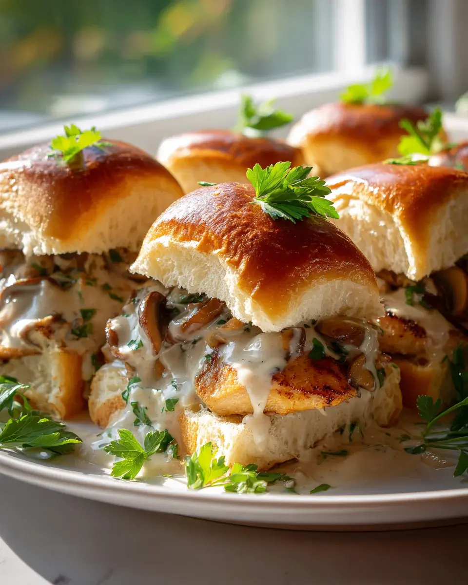 Hähnchen Pilz Sliders