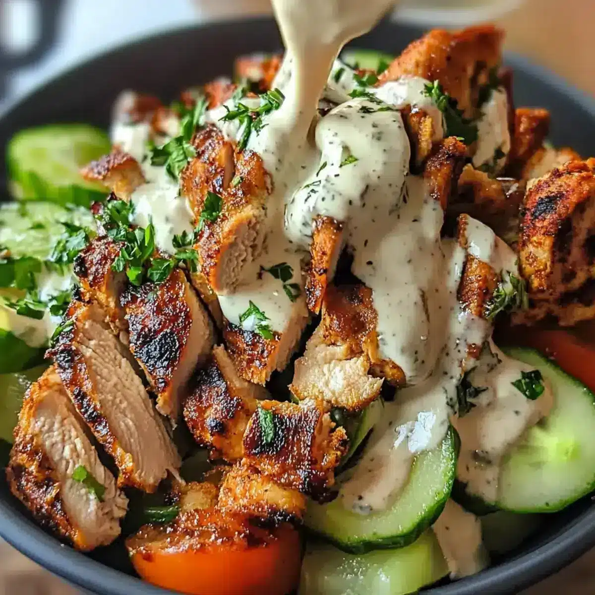 Hähnchen-Shawarma mit Knoblauchsauce