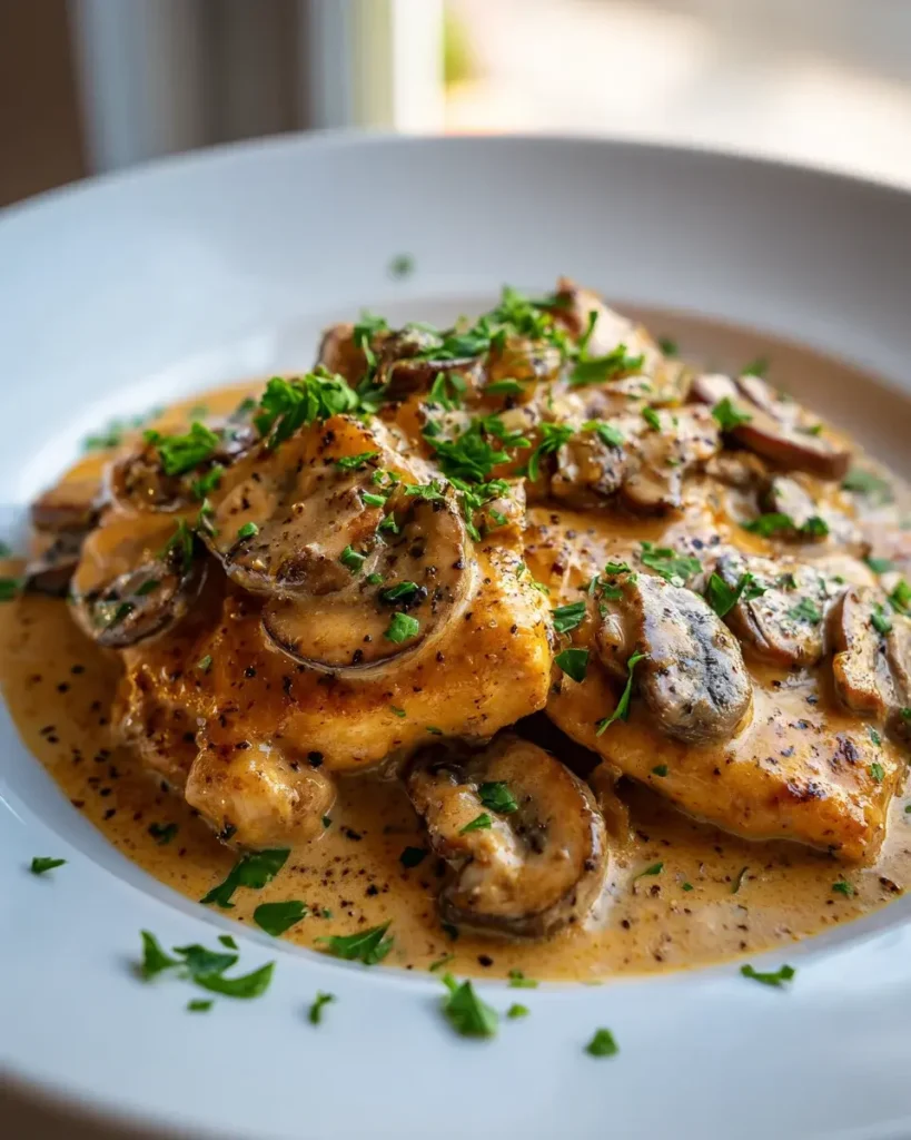 Hähnchen Stroganoff Champignons Sauerrahm
