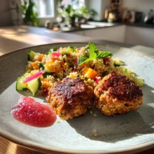 Hähnchenbruströllchen gefüllt mit Bärlauch und Ricotta auf jungen Möhren und Zuckerschoten