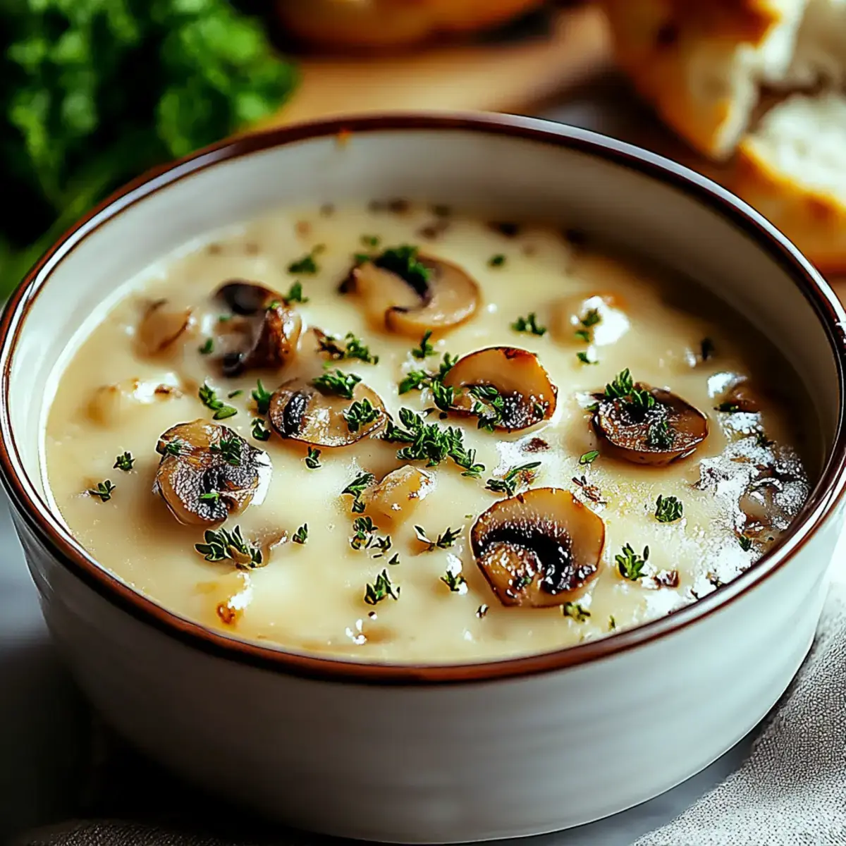 Hüttenkäse-Pilzsuppe 2 Hüttenkäse Pilzsuppe Rezept