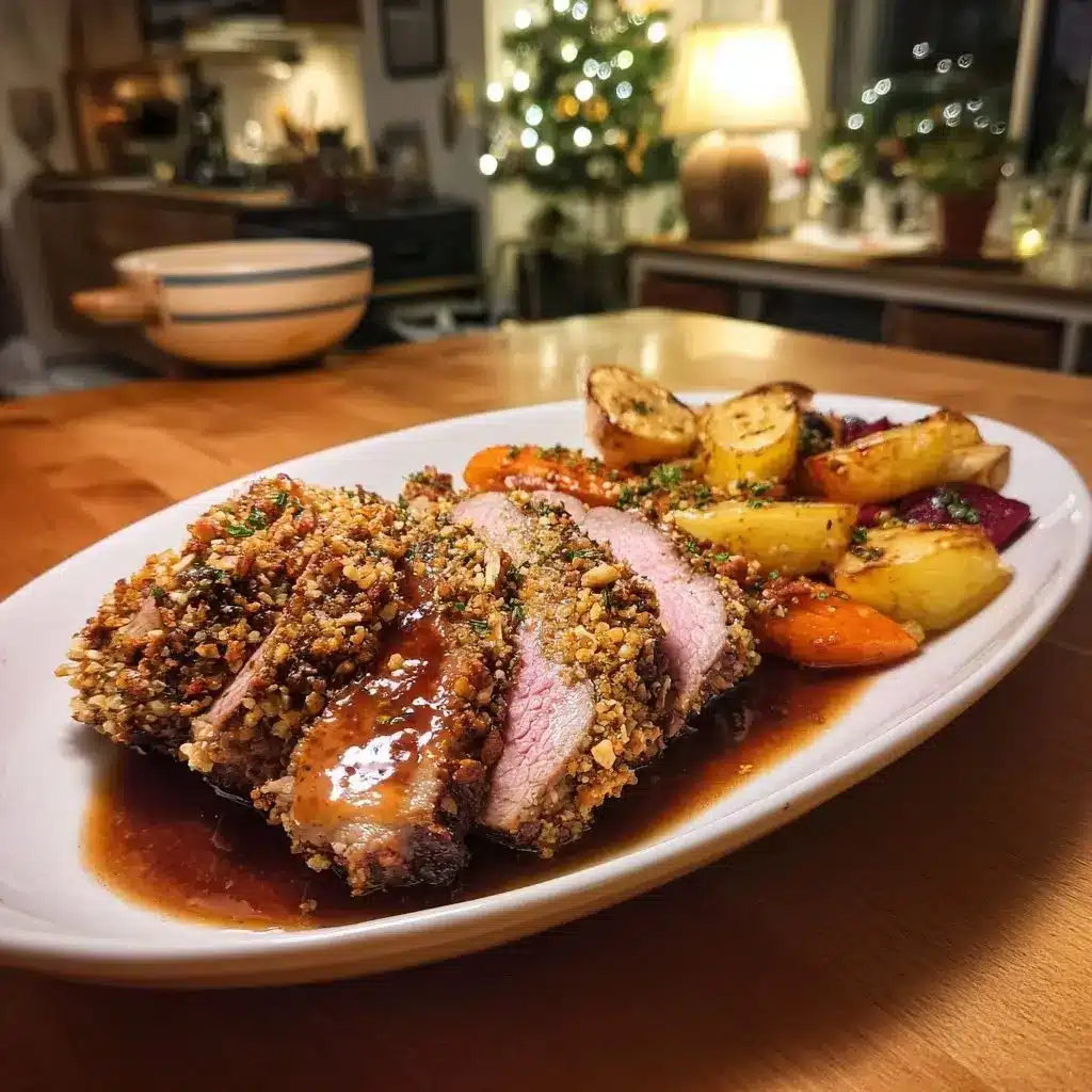 Kalbsbraten Mandelkrokant Kruste