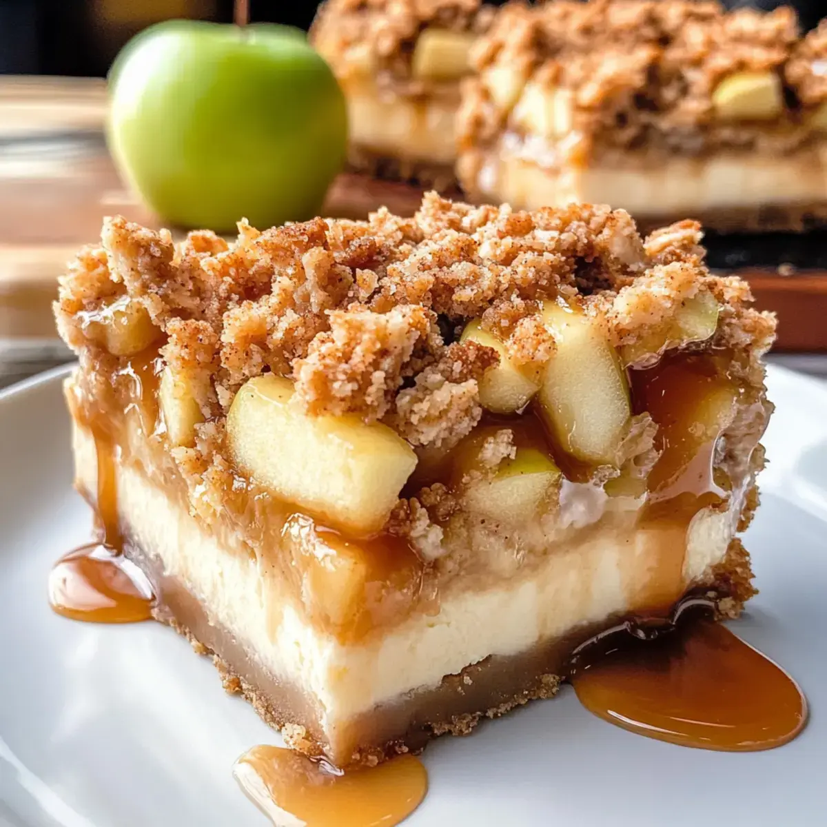 Karamell Apfel Cheesecake Riegel