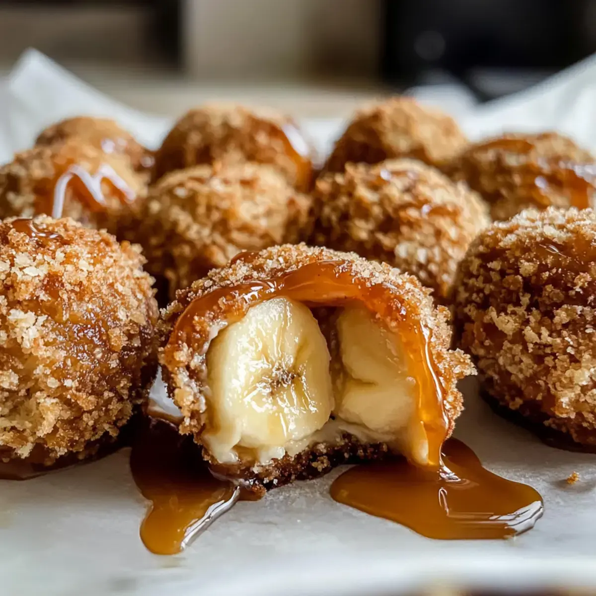 Karamell Bananen Käsekuchen Crunch Bomben