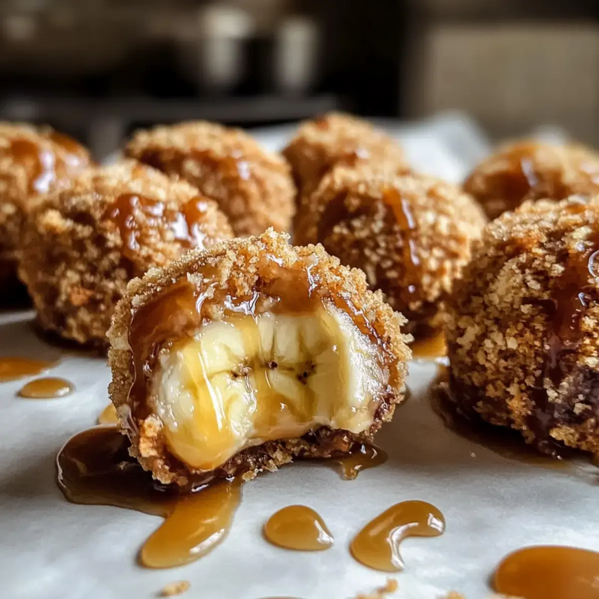 Karamell Bananen Käsekuchen Crunch Bomben
