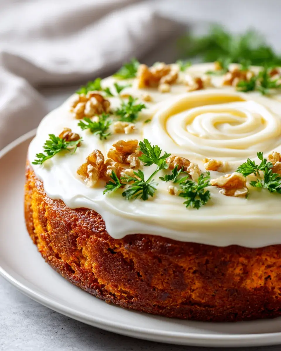 Karotten Frühlingskuchen mit Frischkäseglasur