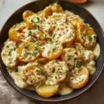 Kartoffeln mit cremiger Knoblauchsoye