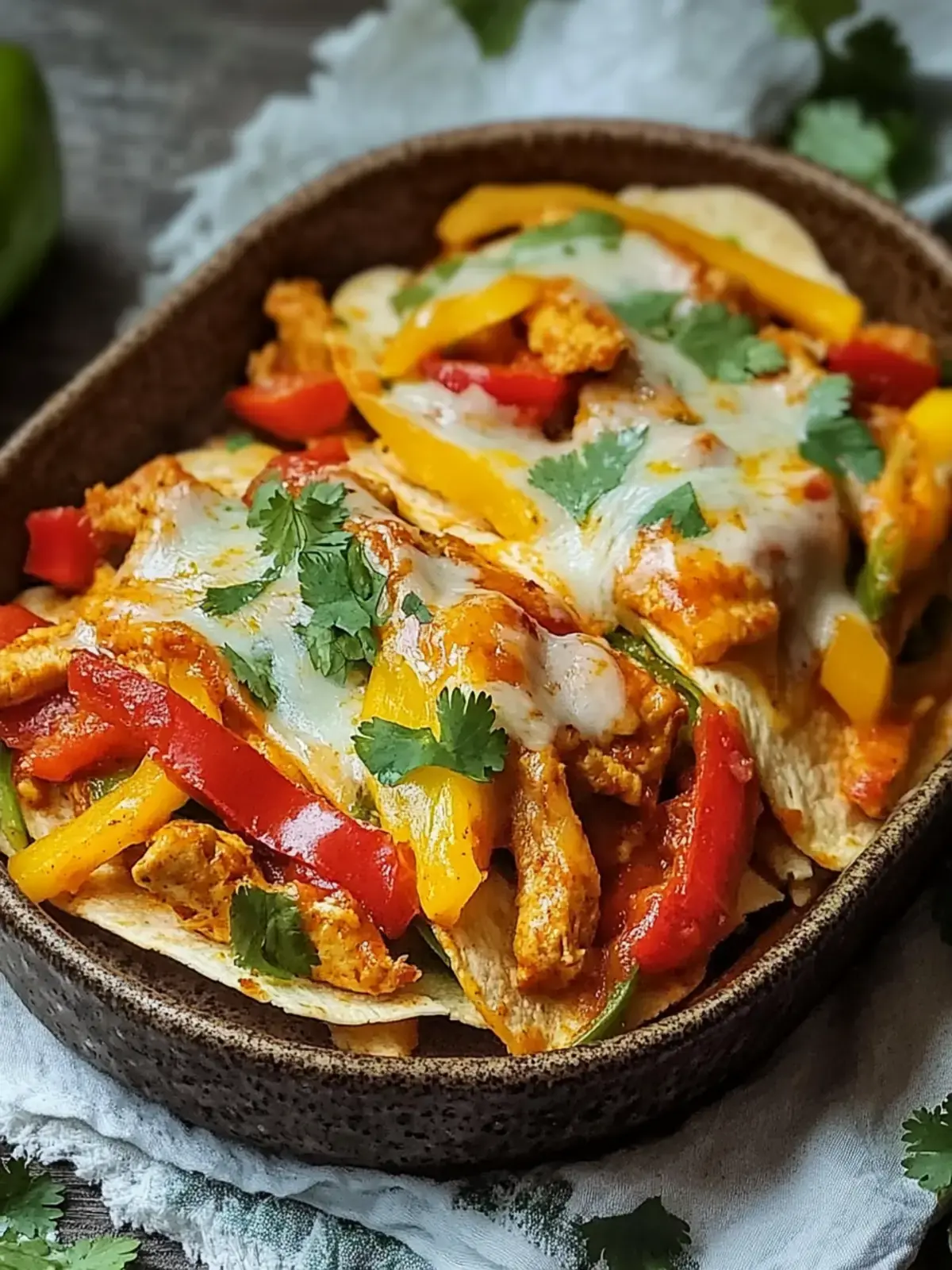 Kasiger Fajita Hähnchenauflauf