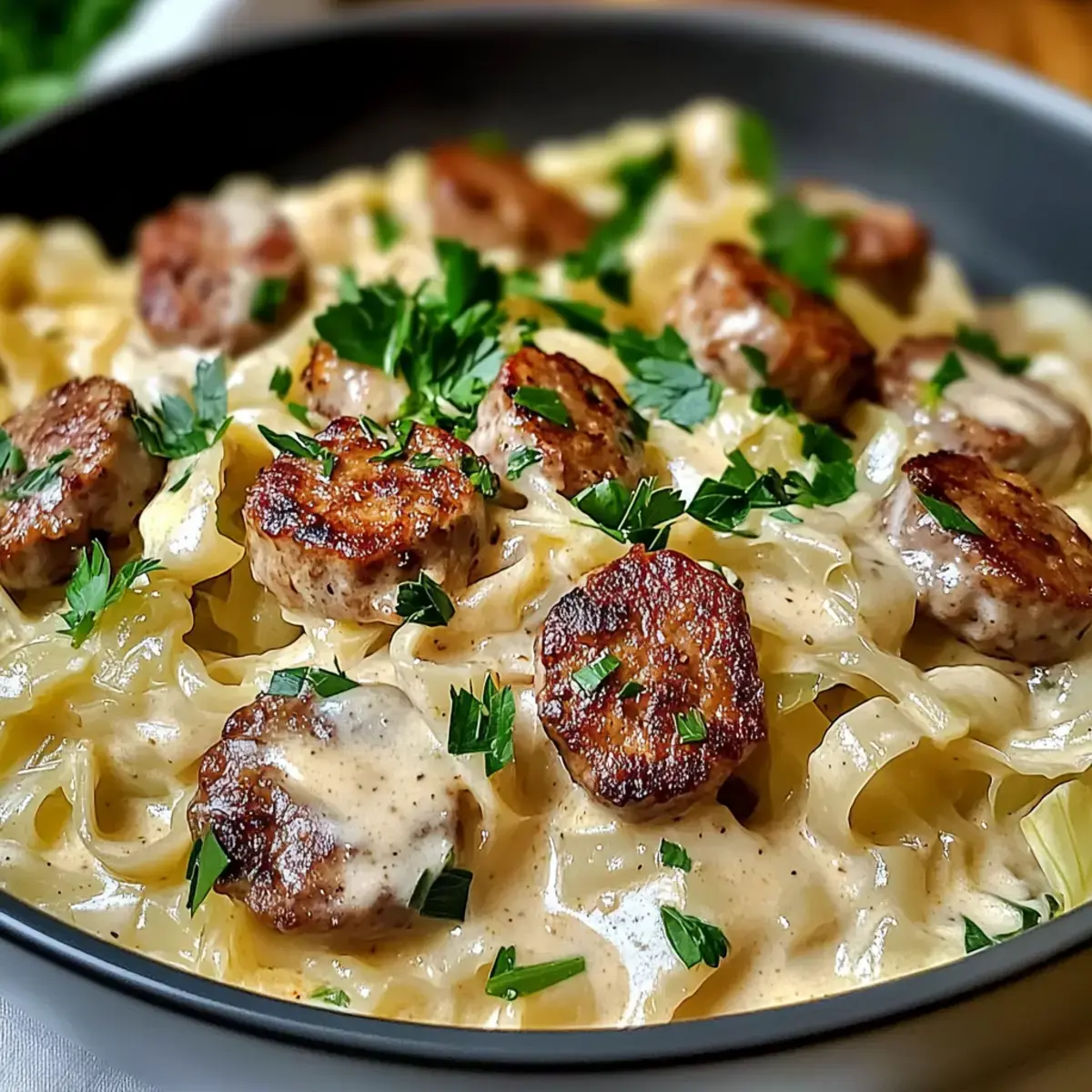 Keto Cajun Wurst Kohl