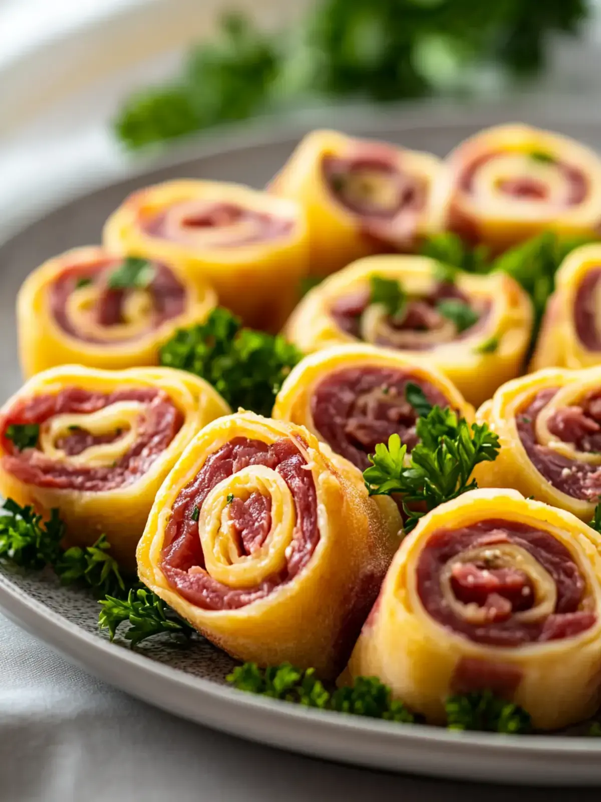 Keto Corned Beef und Käse Roll-Ups