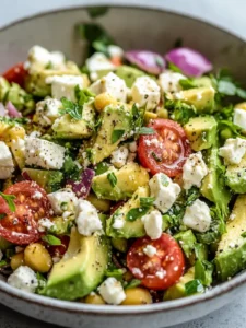 Kichererbsen Feta Avocado Salat – Frisch, schnell und gesund