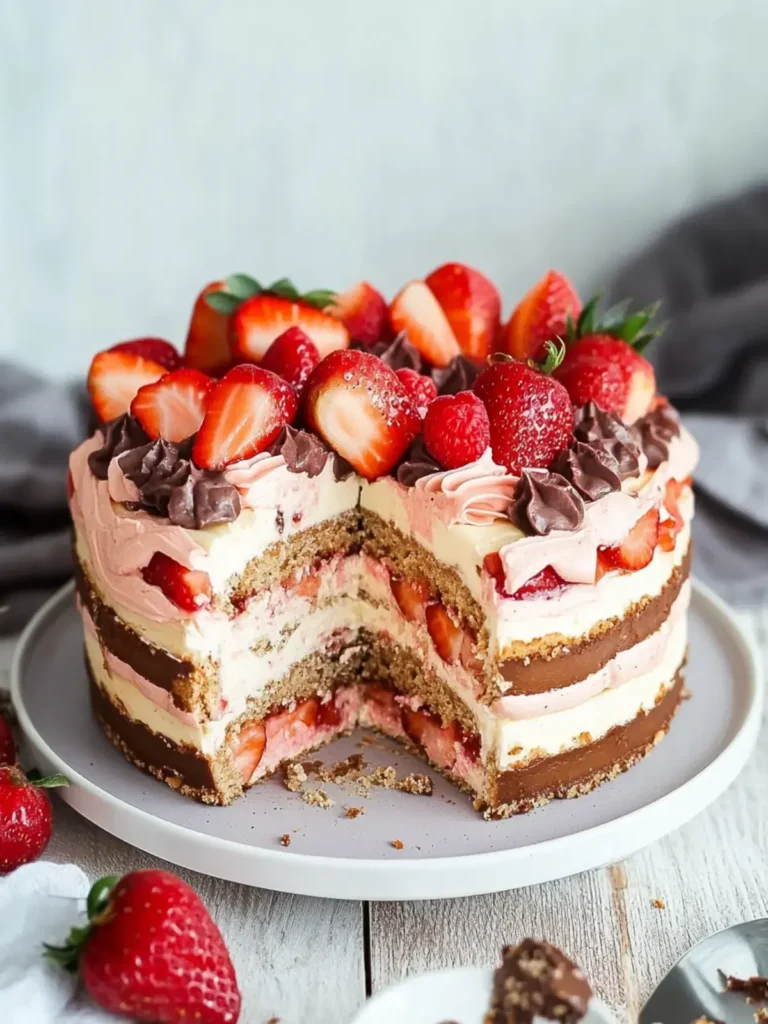 Kinder Bueno Torte mit Erdbeeren