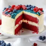 Klassische Rot Weiß und Blau Schichttorte