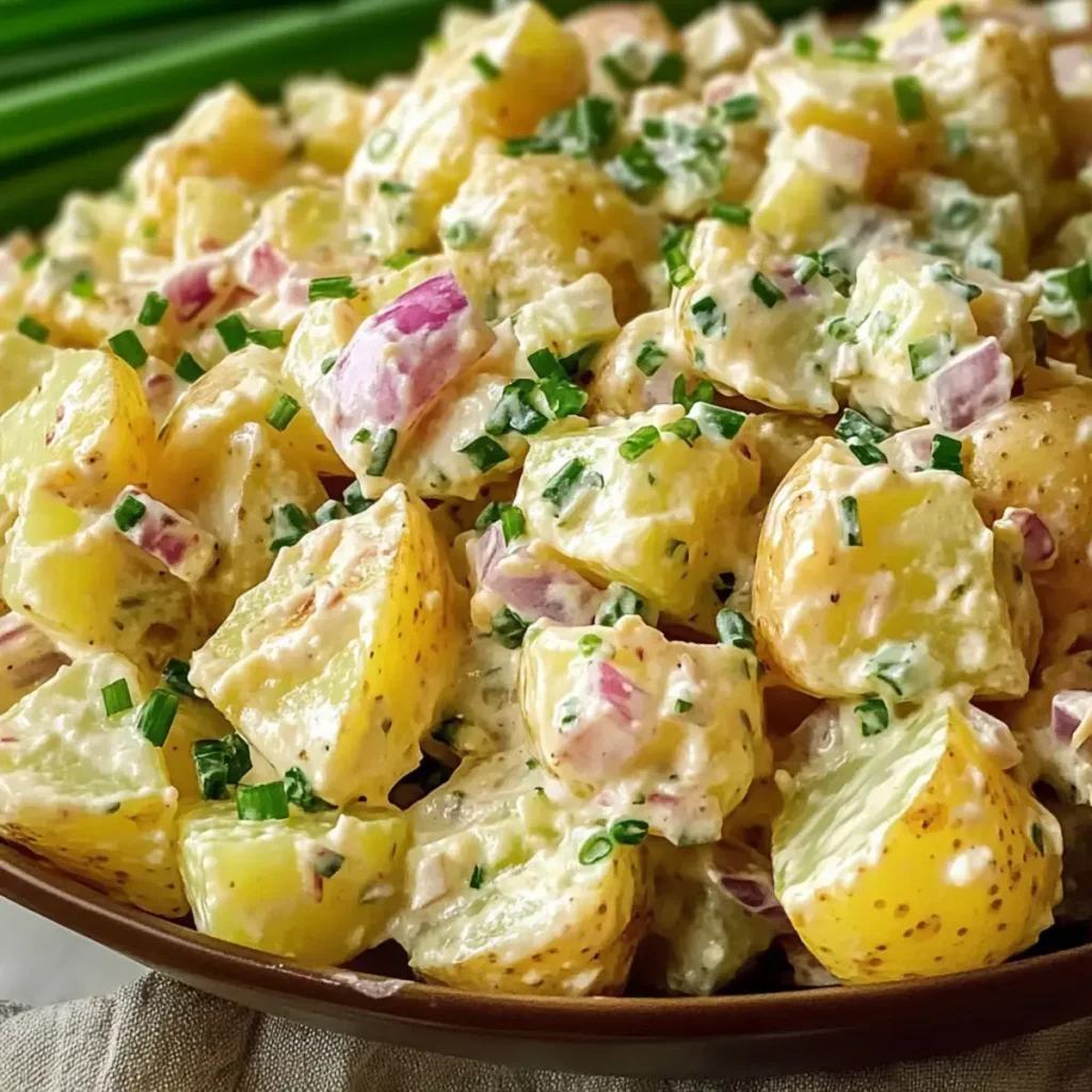 Klassischer Senf Kartoffelsalat für eine Menschenmenge