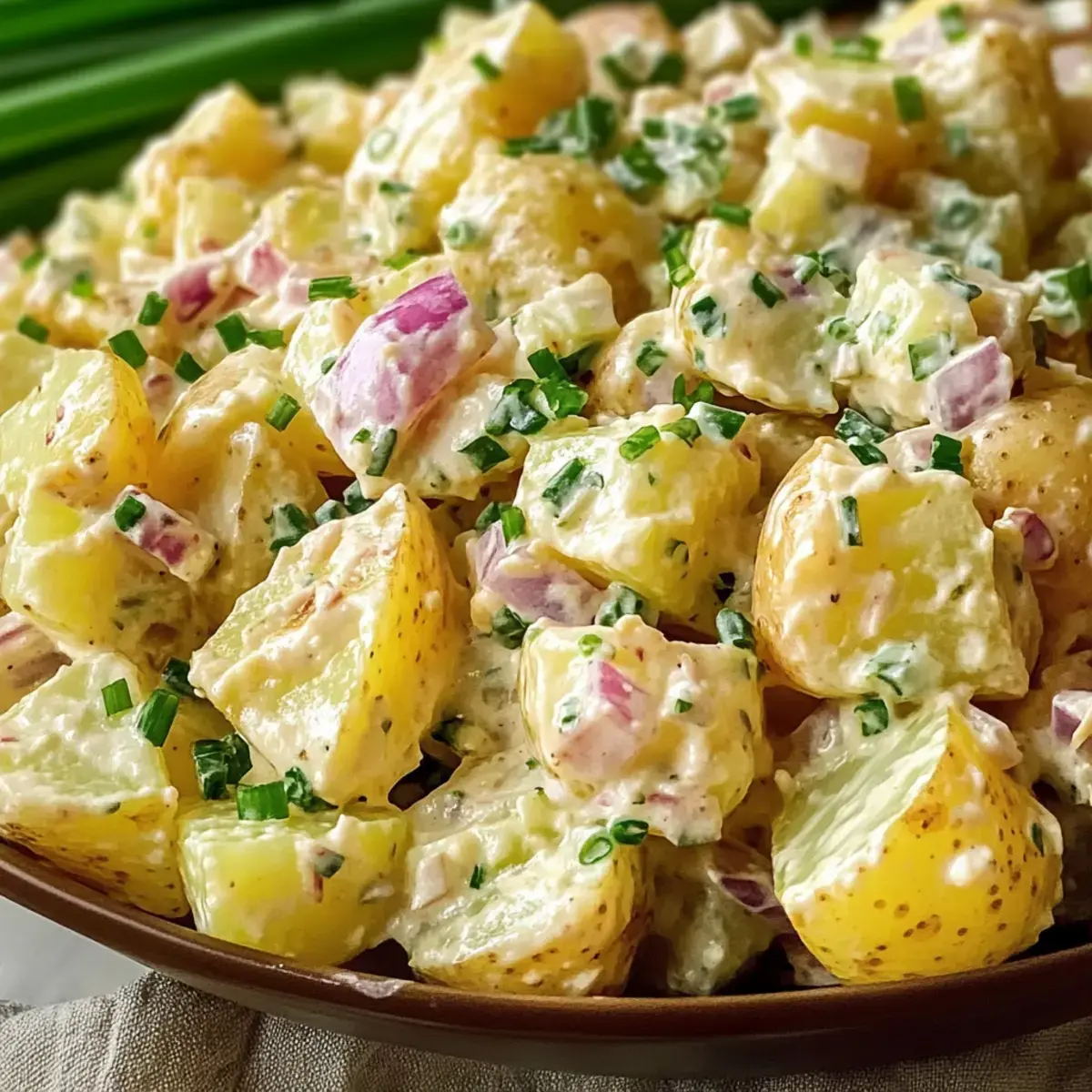 Klassischer Senf Kartoffelsalat für eine Menschenmenge