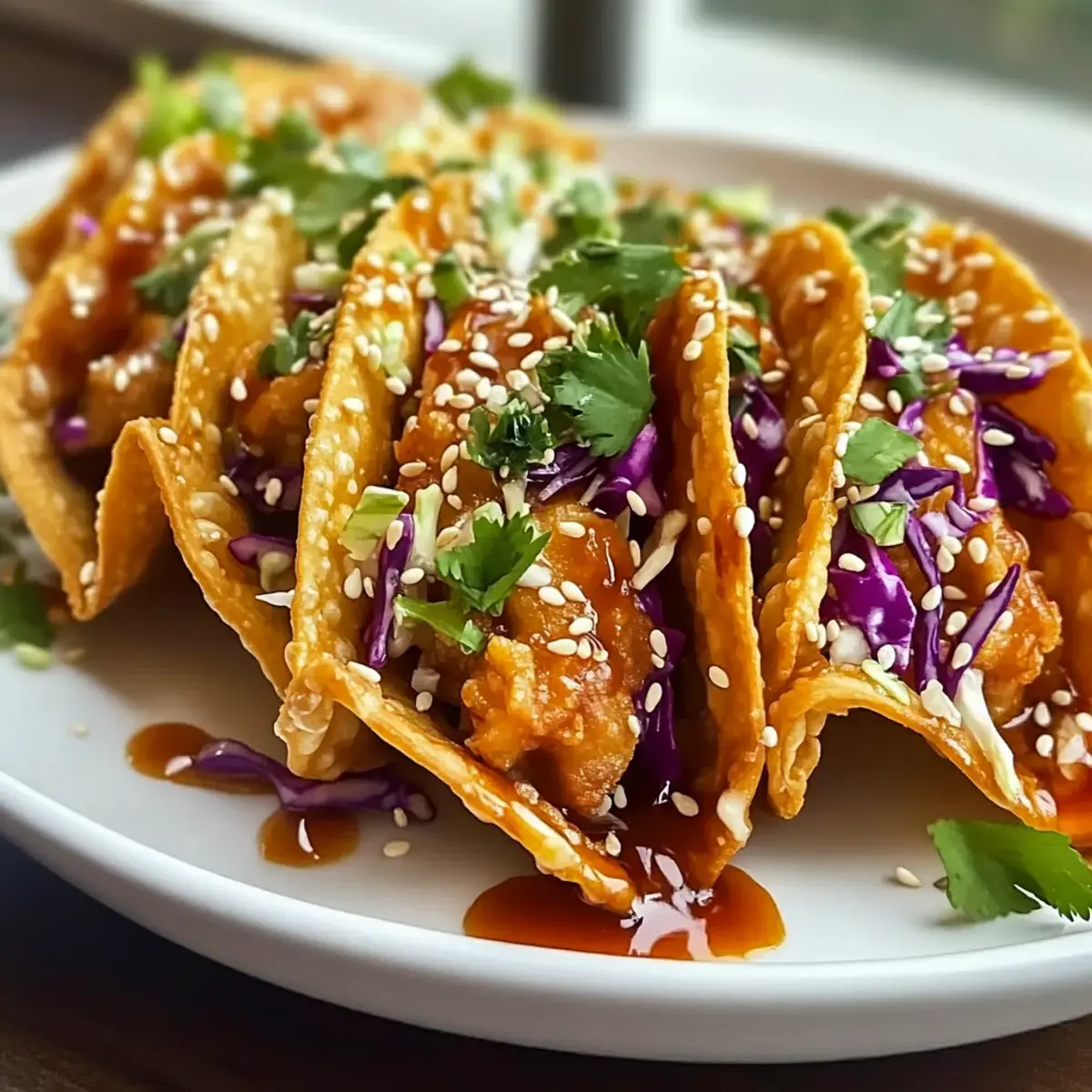 Knusprige Hyhnchen Wonton Tacos