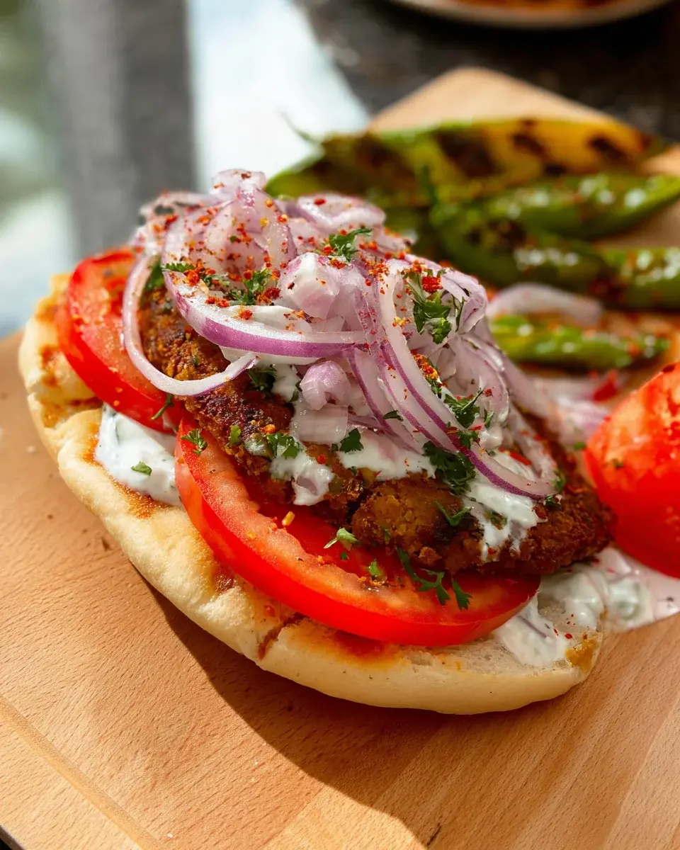 Knusprige Linsen-Gemüse-Patties Sandwich
