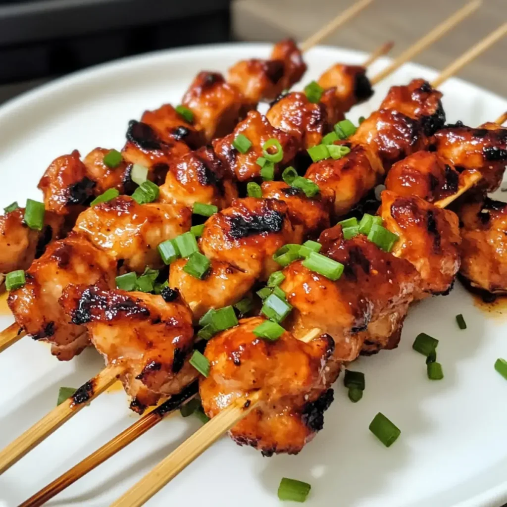 Leckere koreanische Hähnchenspieße mit Gochujang-Marinade