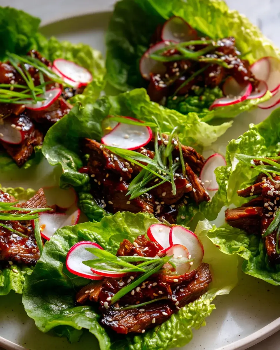 Koreanische Rindfleisch Lettuce Wraps
