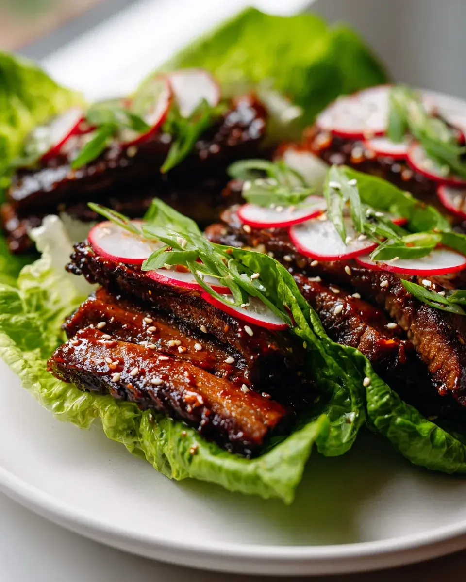 Koreanische Rindfleisch Lettuce Wraps