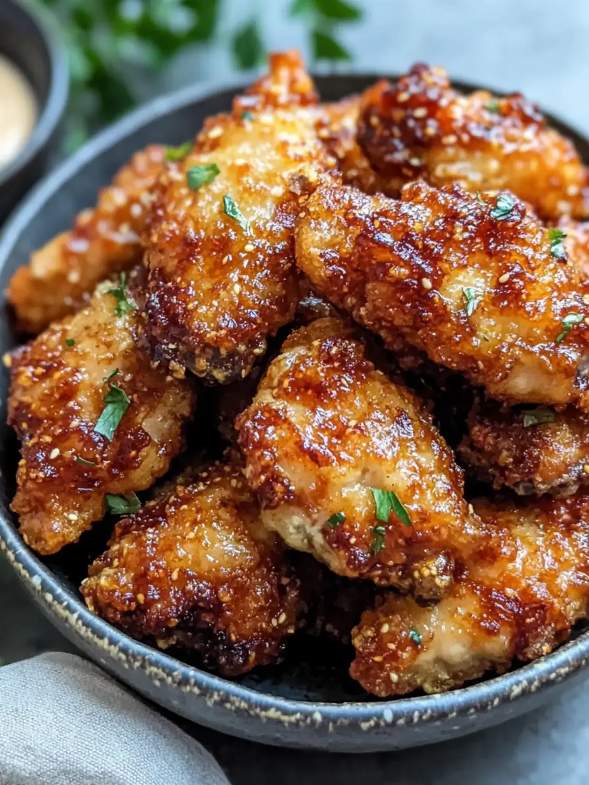 Krosse Heißluftfritteuse Honig Knoblauch Hähnchenflügel