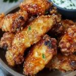Krosse Heißluftfritteuse Honig Knoblauch Hähnchenflügel