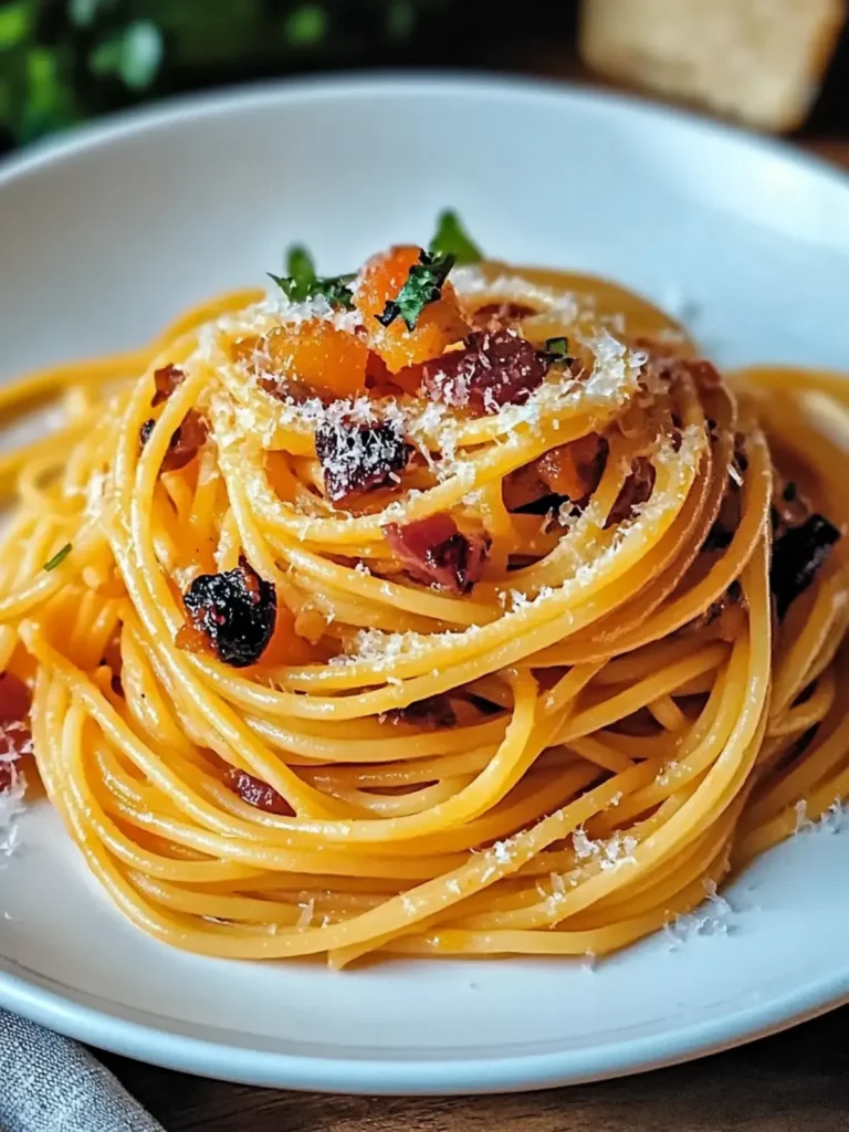Kürbis und Pilzspaghetti