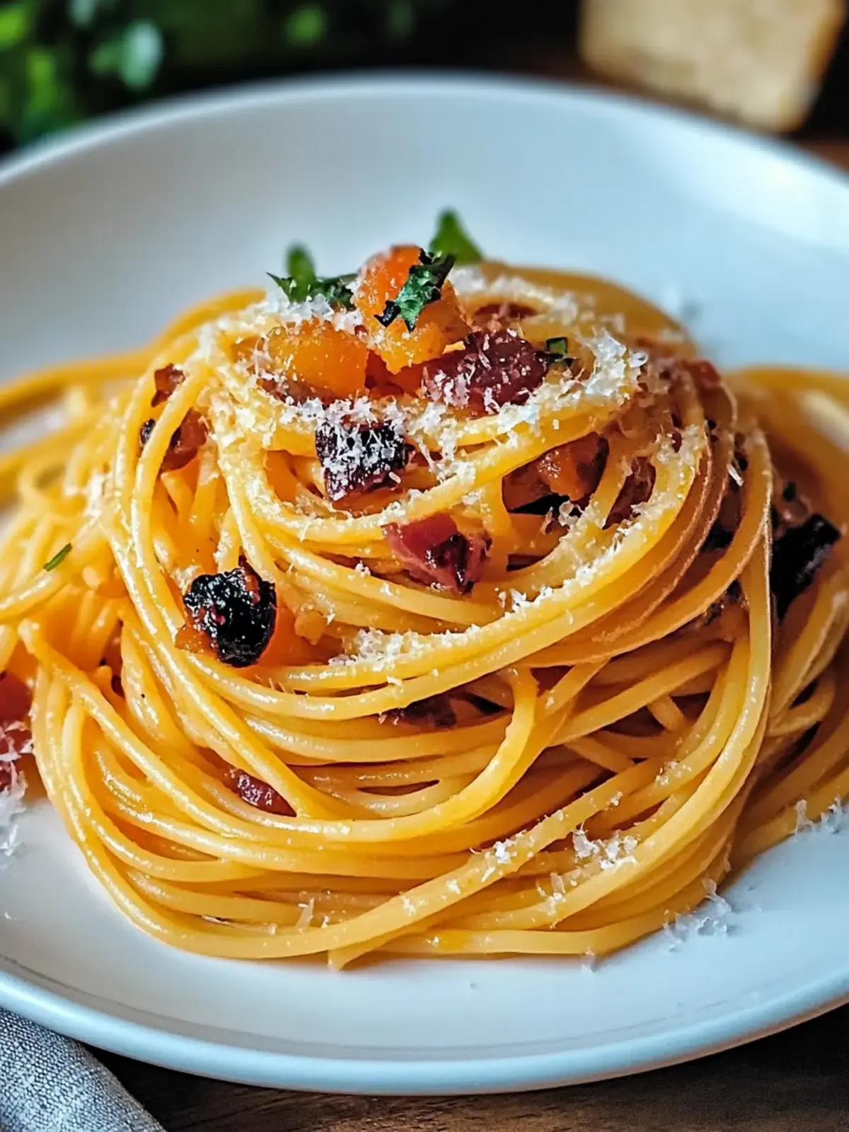 Kürbis und Pilzspaghetti