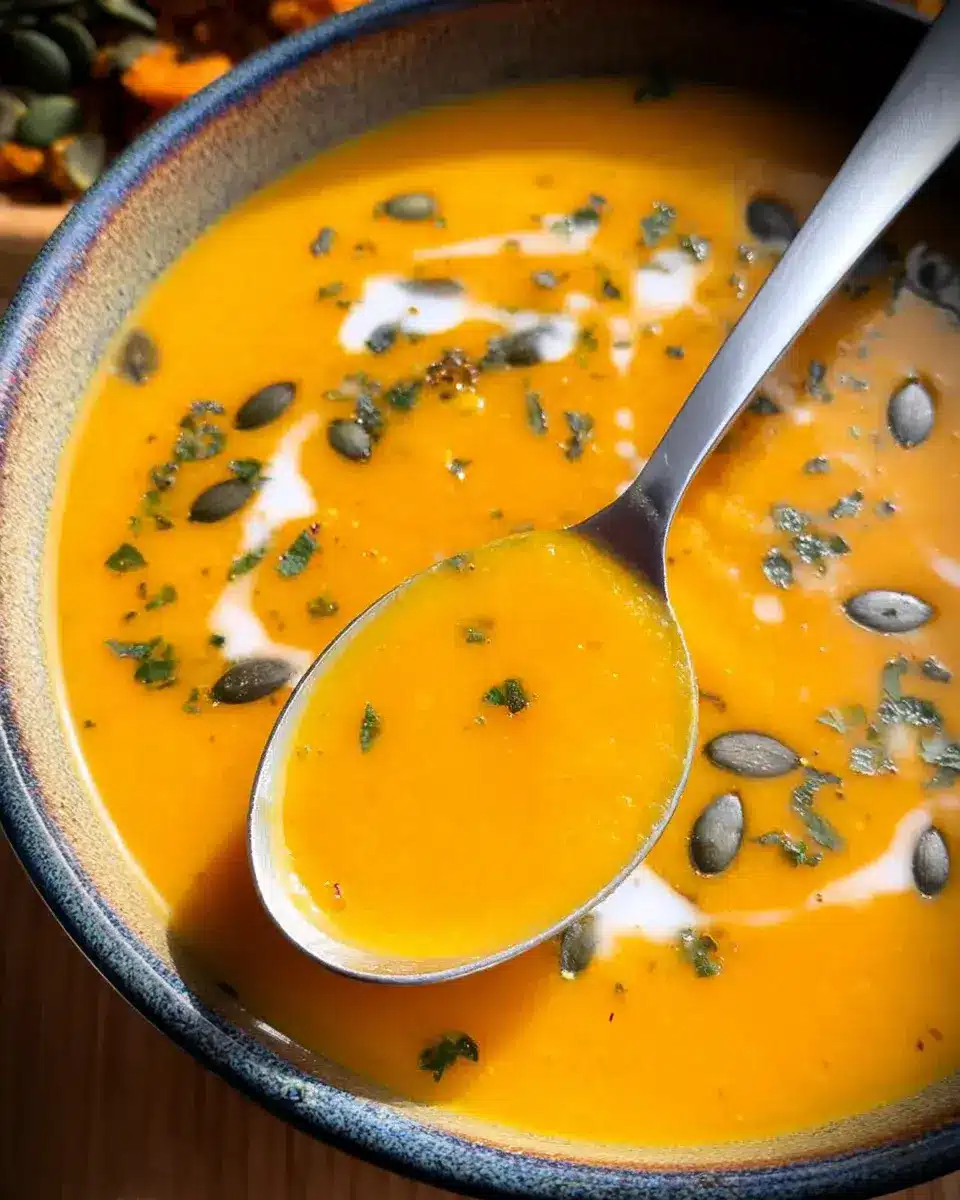 Kürbissuppe mit Kokosmilch und Ingwer