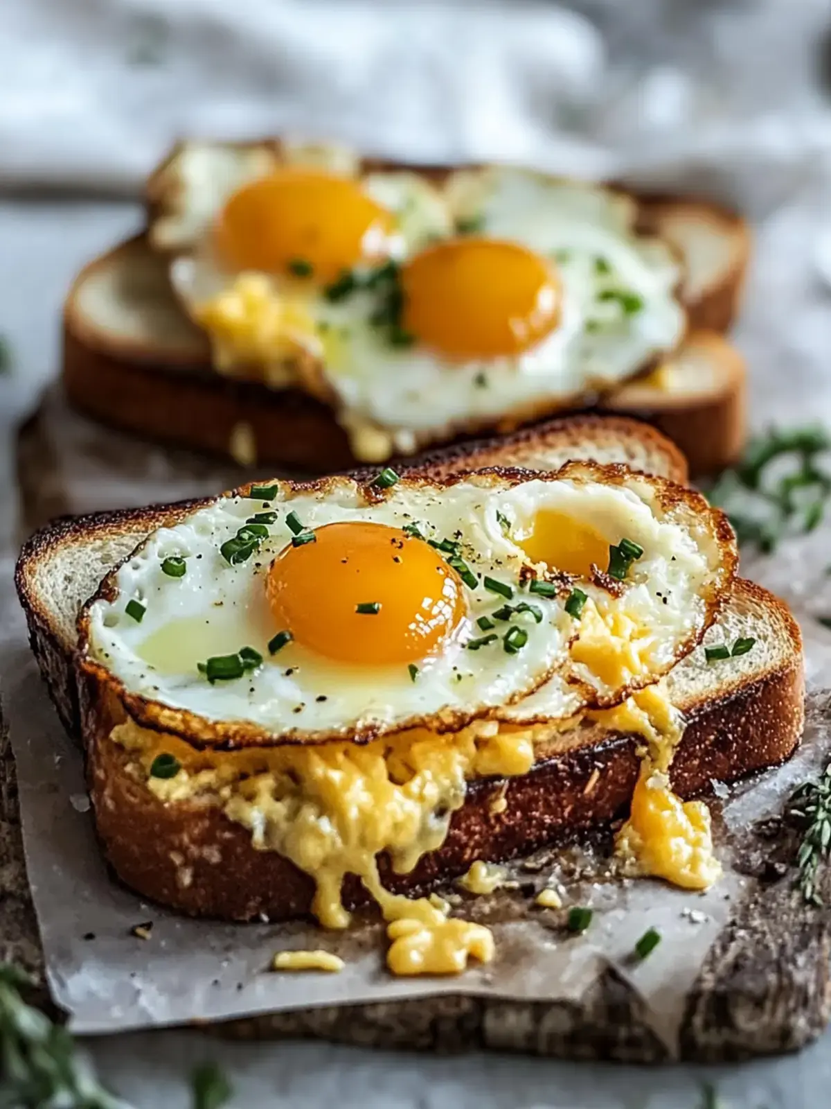 Käse-Toast mit Spiegelei