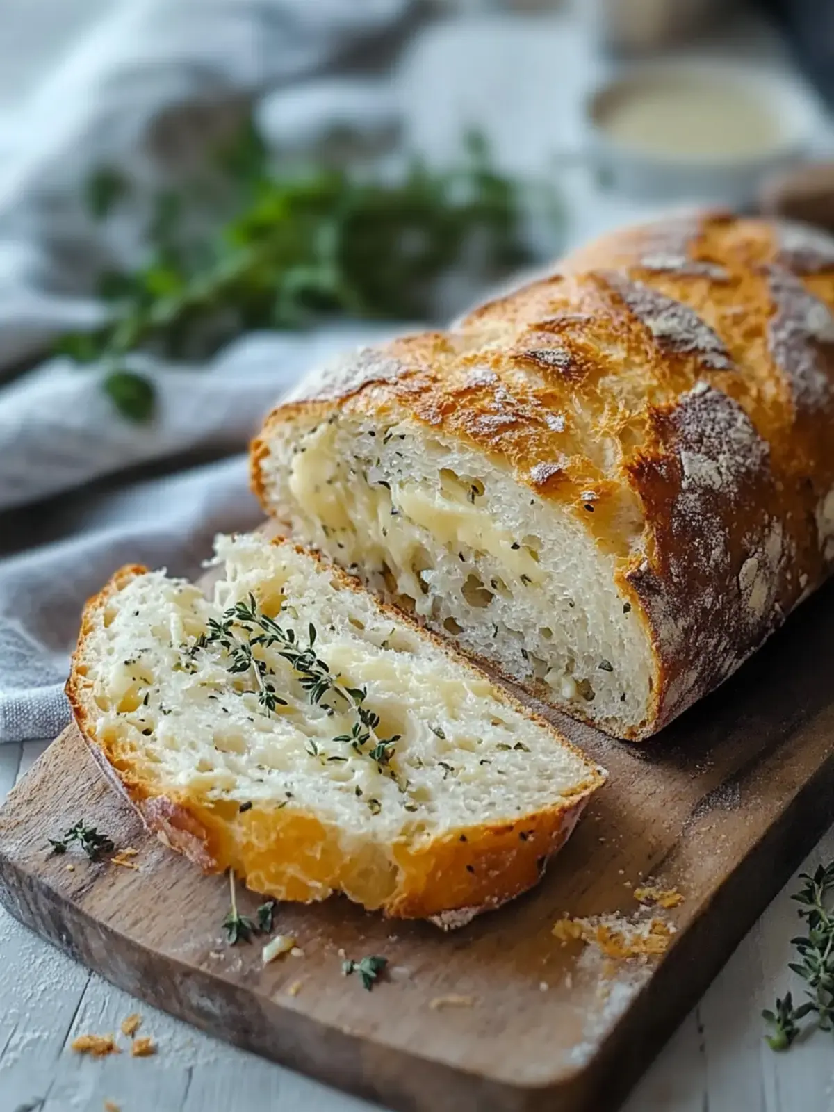 Köstliches italienisches Kräuter- und Käsebrot