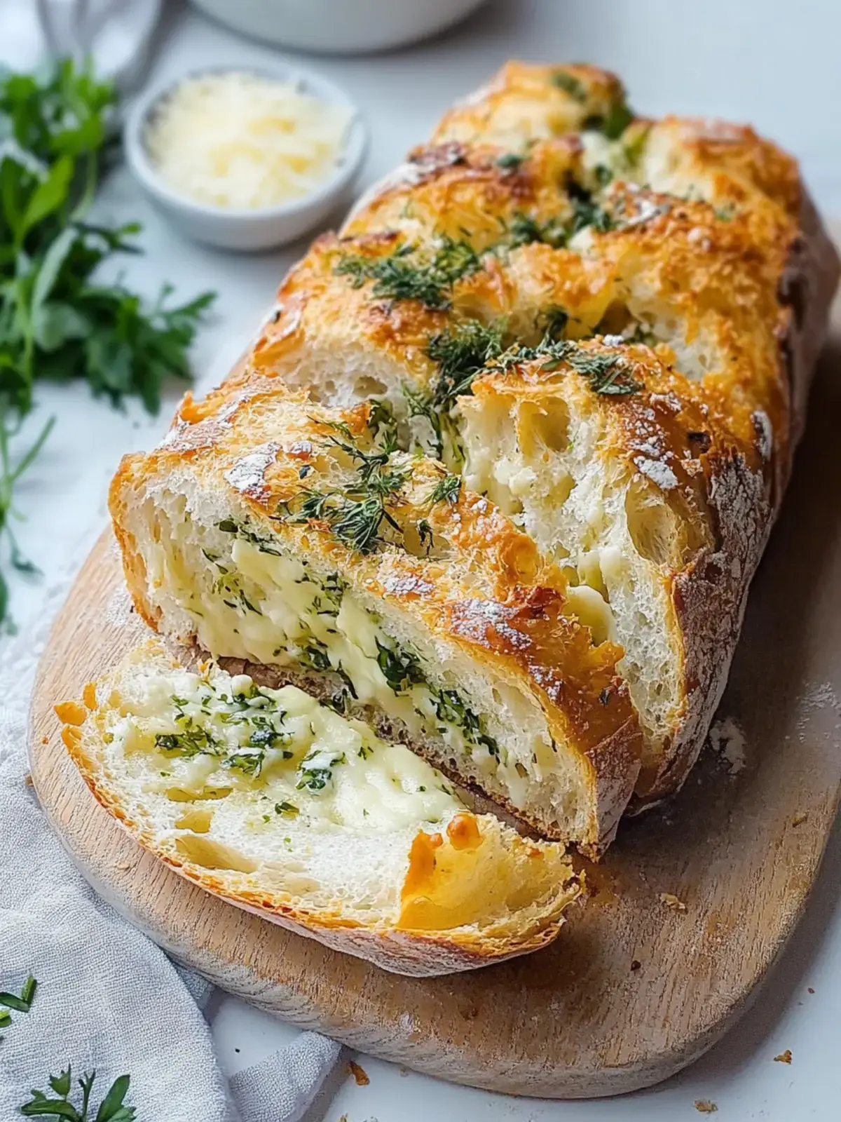 Köstliches italienisches Kräuter- und Käsebrot