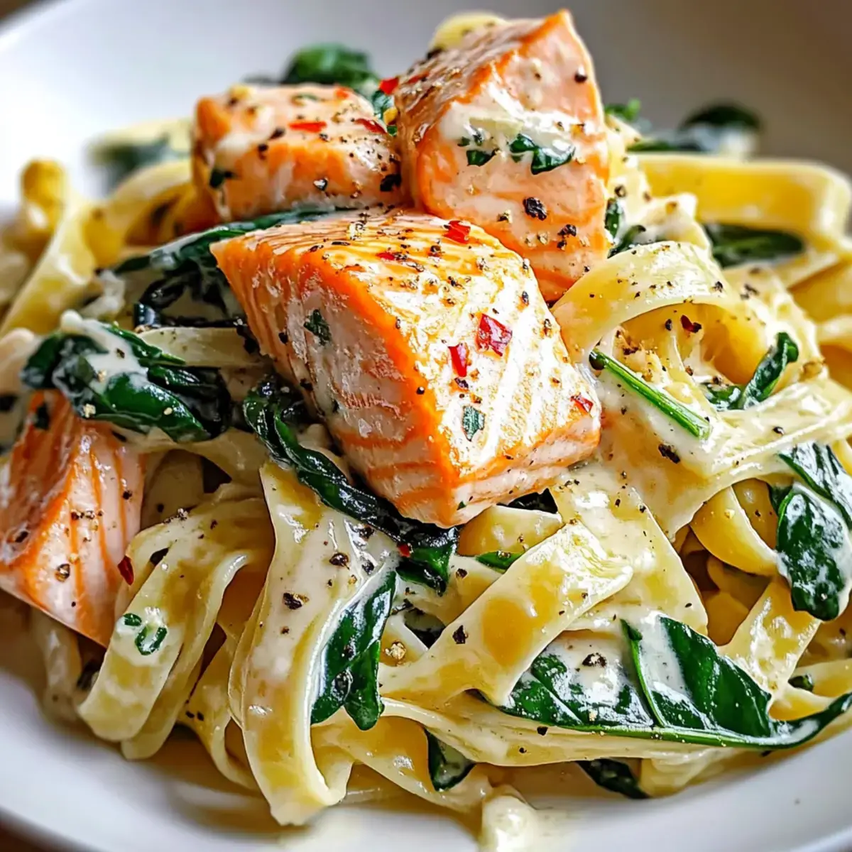 Lachs Spinat Pasta