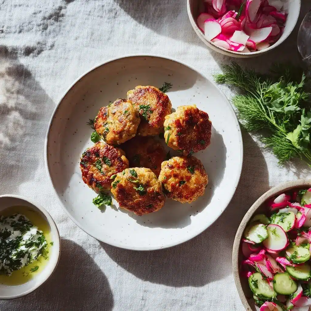 Lammfrikadellen Kryuter Dip Radieschensalat