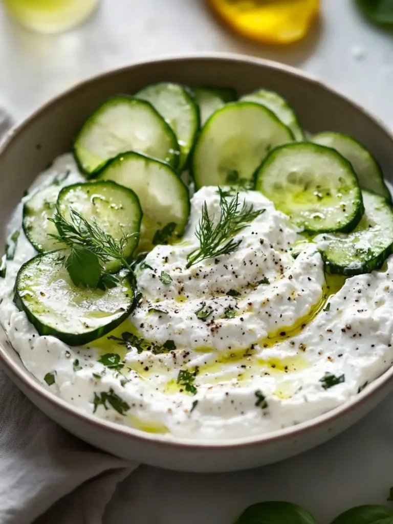 Leichter Whipped Feta Gurken-Kräuter-Dip