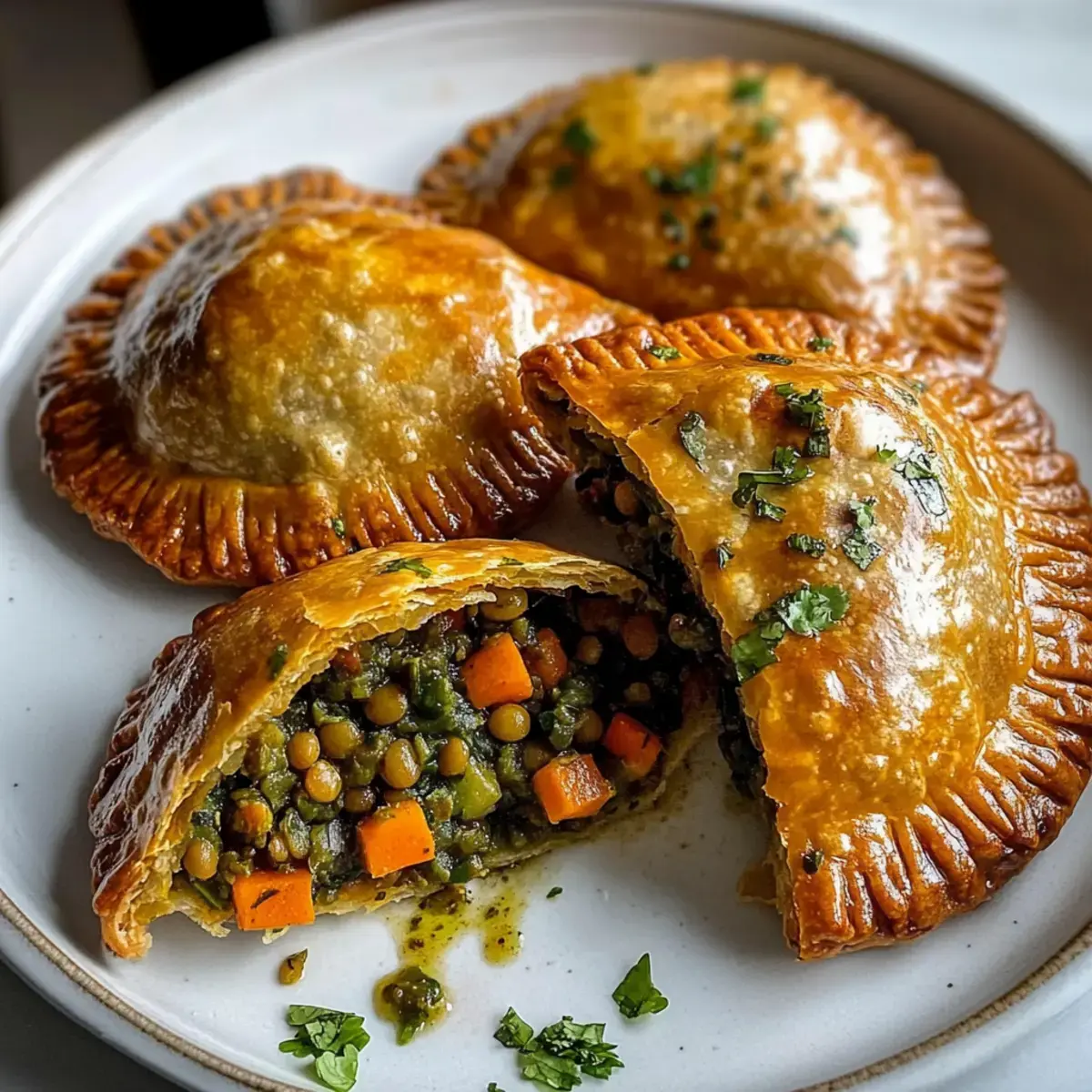 Linsen und Gemüse Vegane Empanadas mit Chimichurri – Unglaublich lecker 4 Linsen und Gemüse Vegane Empanadas mit Chimichurri