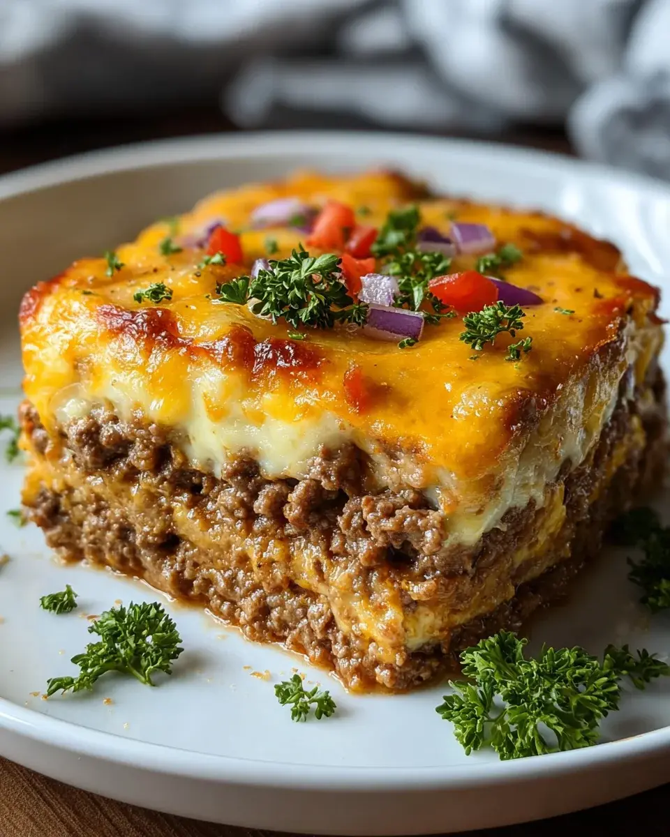 Low Carb Cheeseburger Auflauf