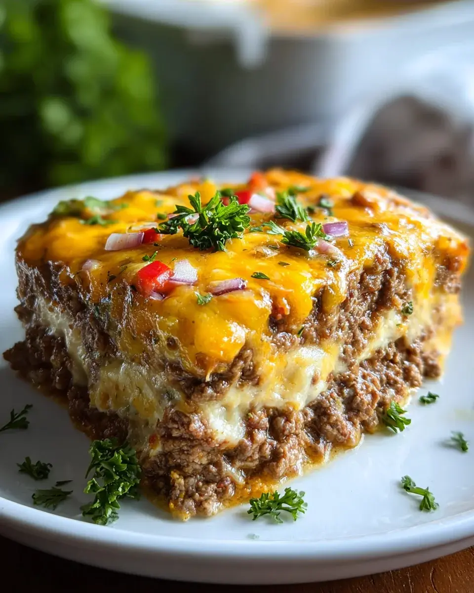 Low Carb Cheeseburger Auflauf