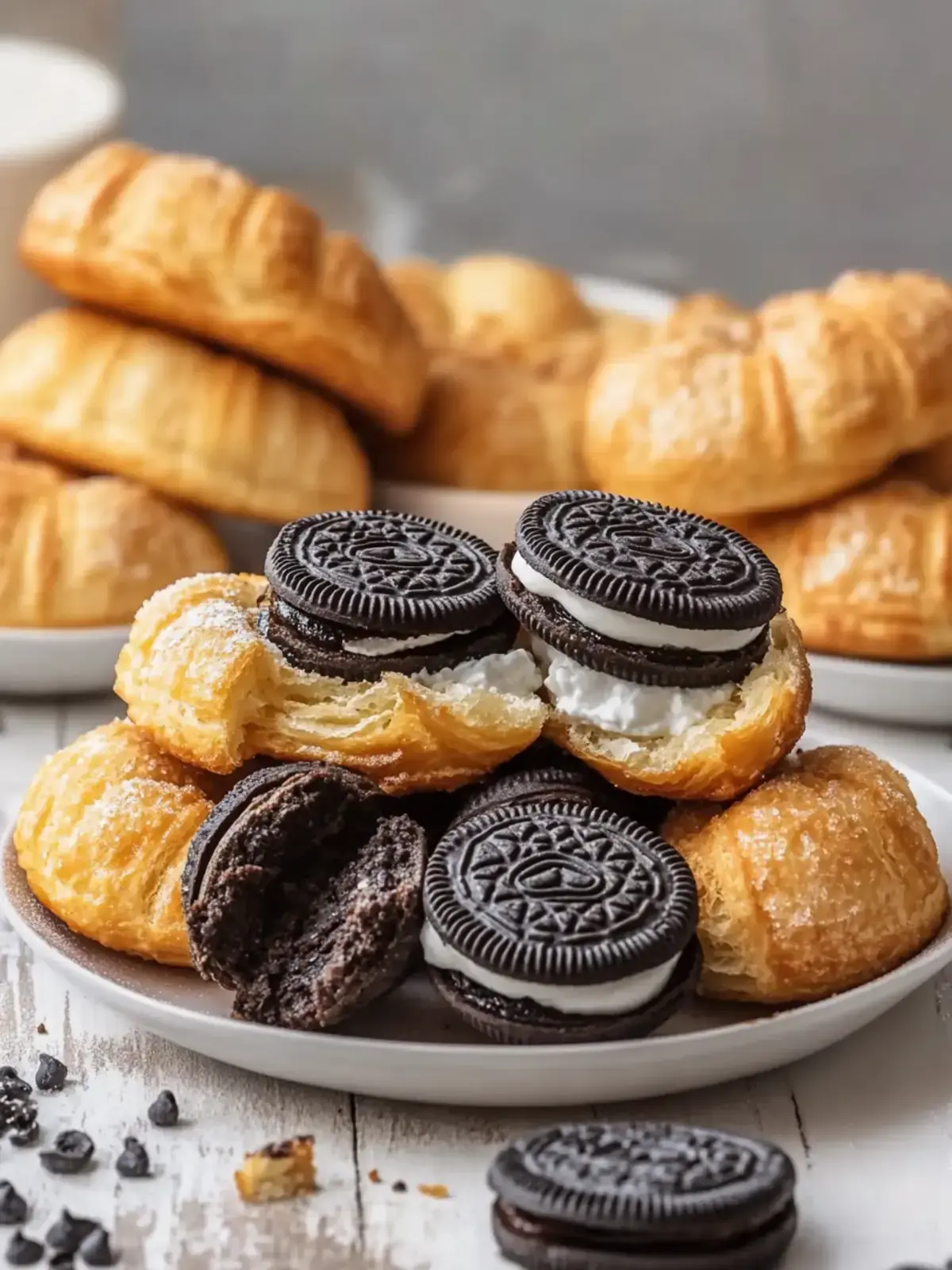 Luftfrittierte Oreos Croissantteig