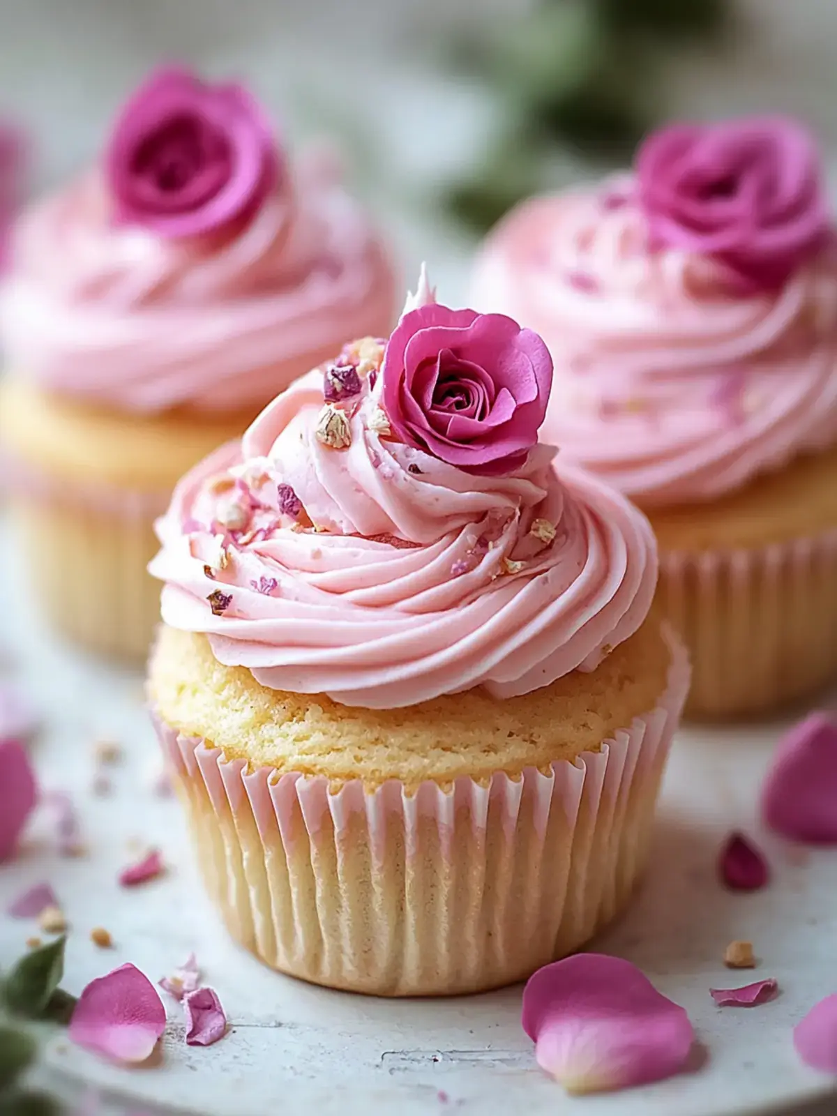 Magische Rosenwasser Cupcakes