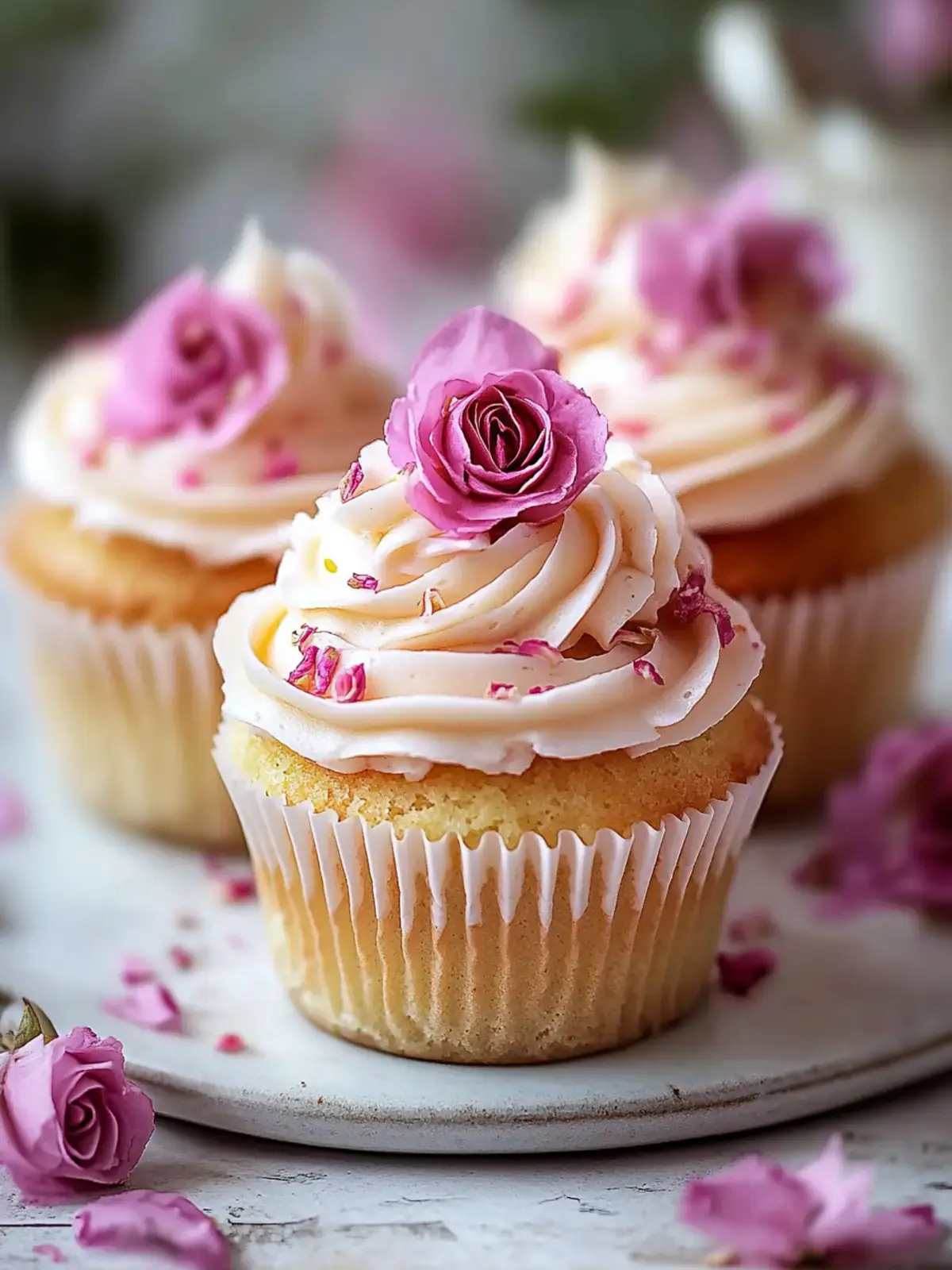 Magische Rosenwasser Cupcakes
