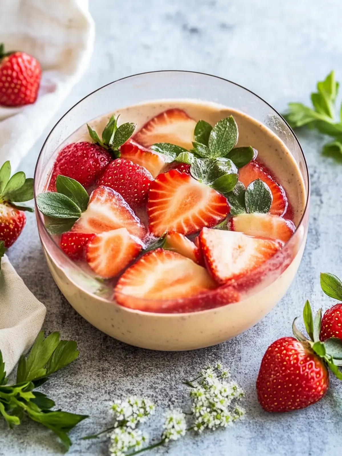 Maibowle mit Erdbeeren und Waldmeister