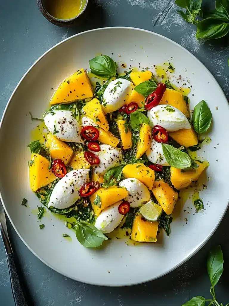 Mango-Mozzarella-Salat mit Limette & Chili für frische Genießer